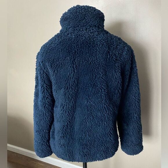 TOMMY HILFIGER Women's Sherpa Jacket Color block logo full-zip teddy bear XS EUC - Picture 8 of 16